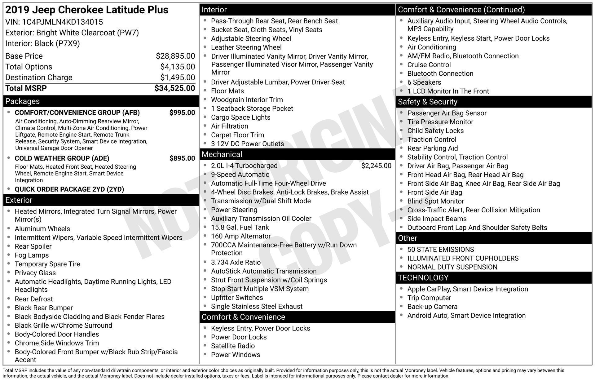 2019 Jeep Cherokee Latitude Plus