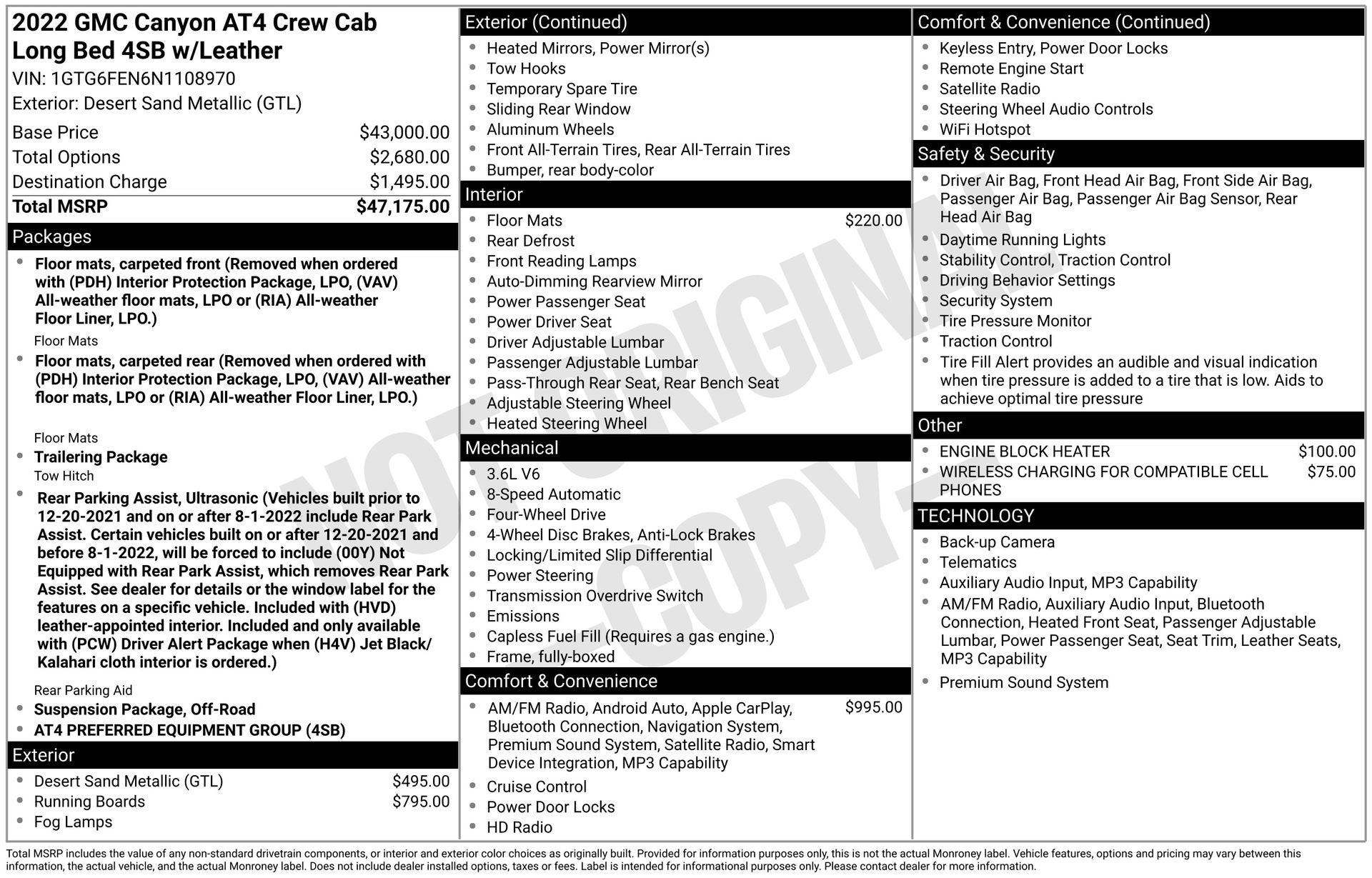 2022 GMC Canyon AT4 w/Leather