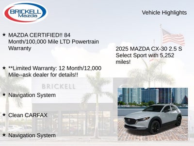 2025 Mazda Mazda CX-30 2.5 S Select Sport