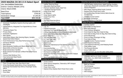 2025 Mazda Mazda CX-30 2.5 S Select Sport