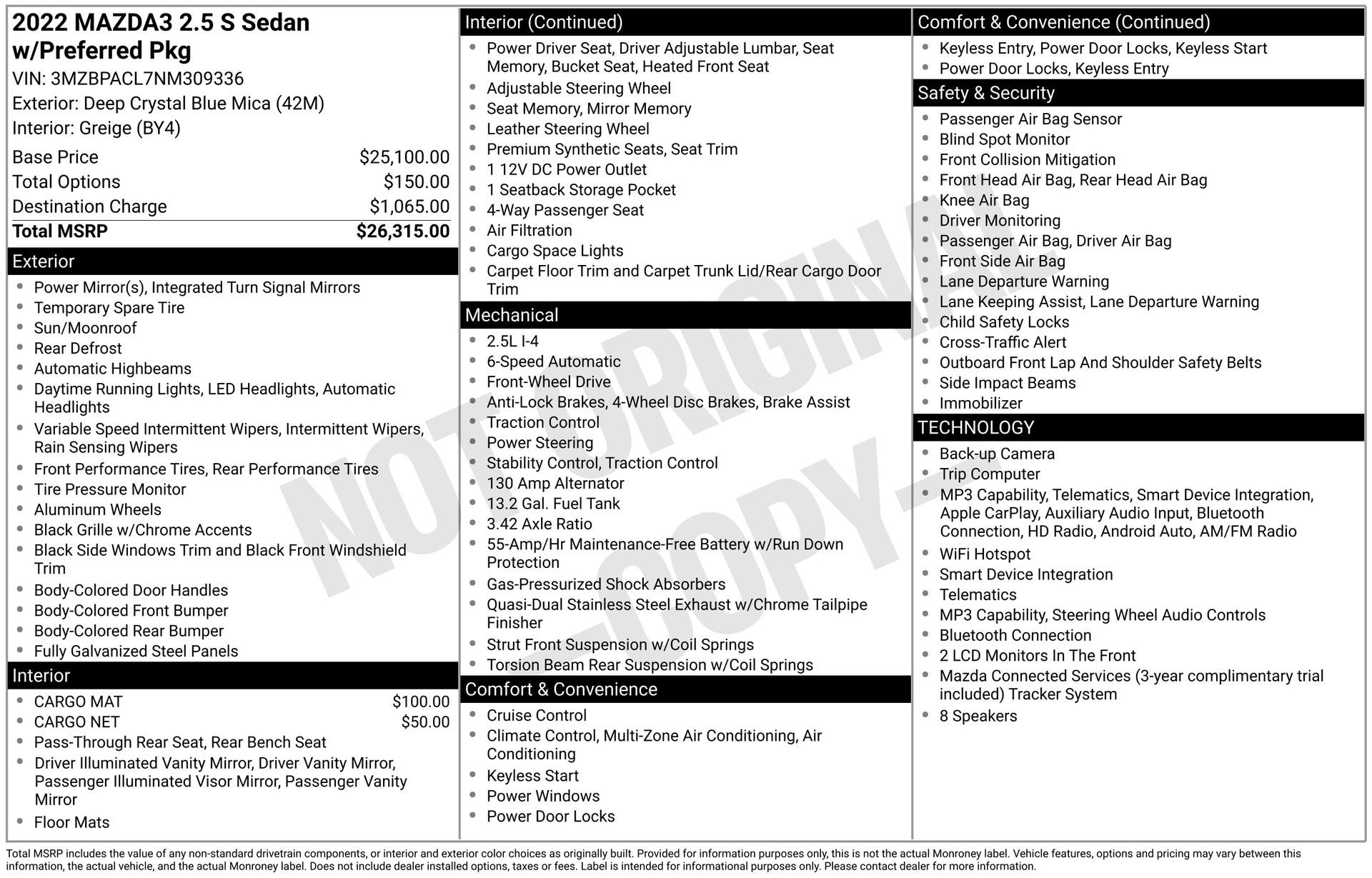 2022 Mazda Mazda3 Preferred