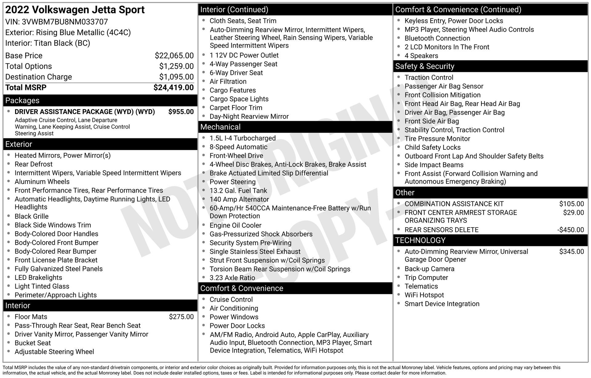 2022 Volkswagen Jetta 1.5T Sport