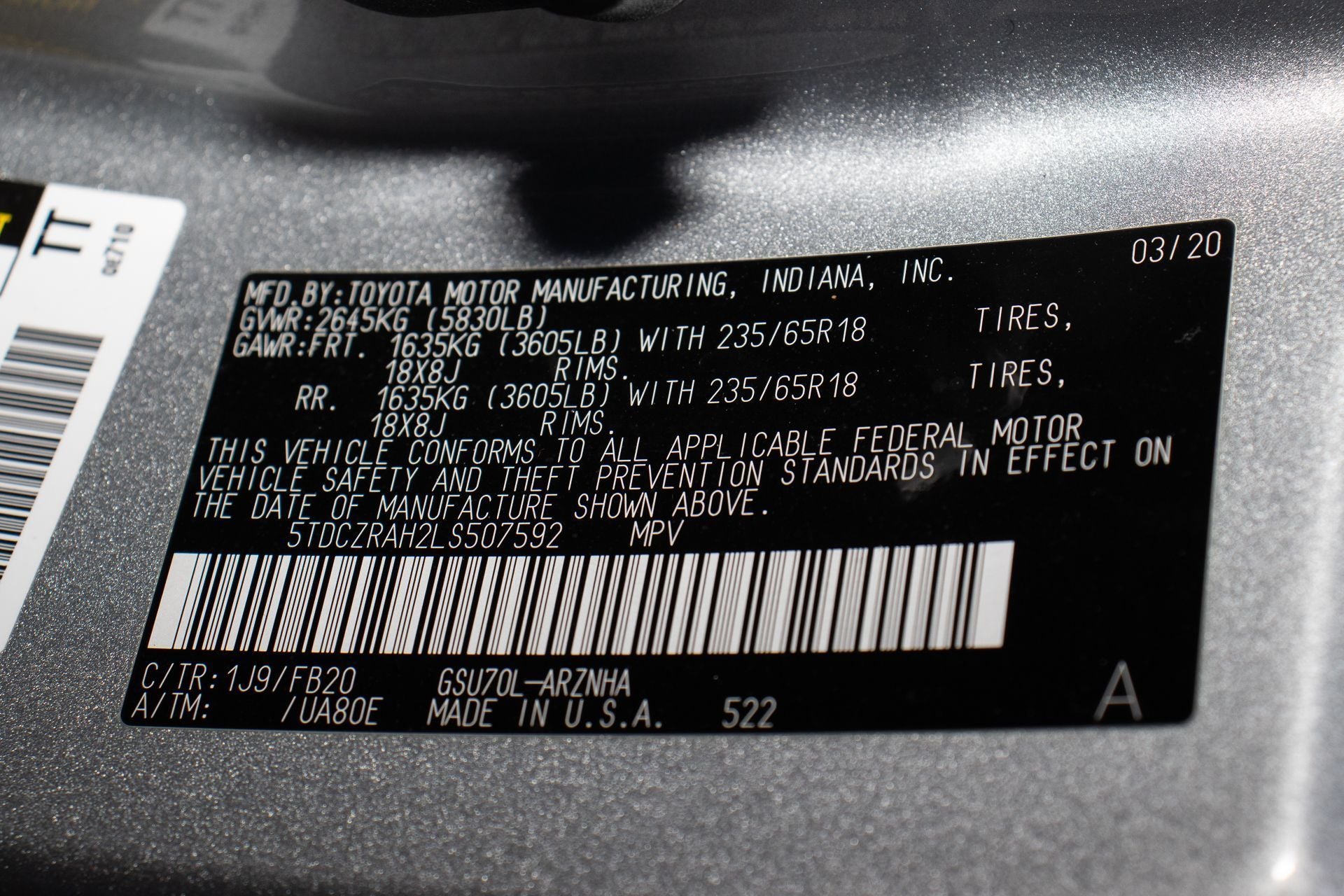 2020 Toyota Highlander L