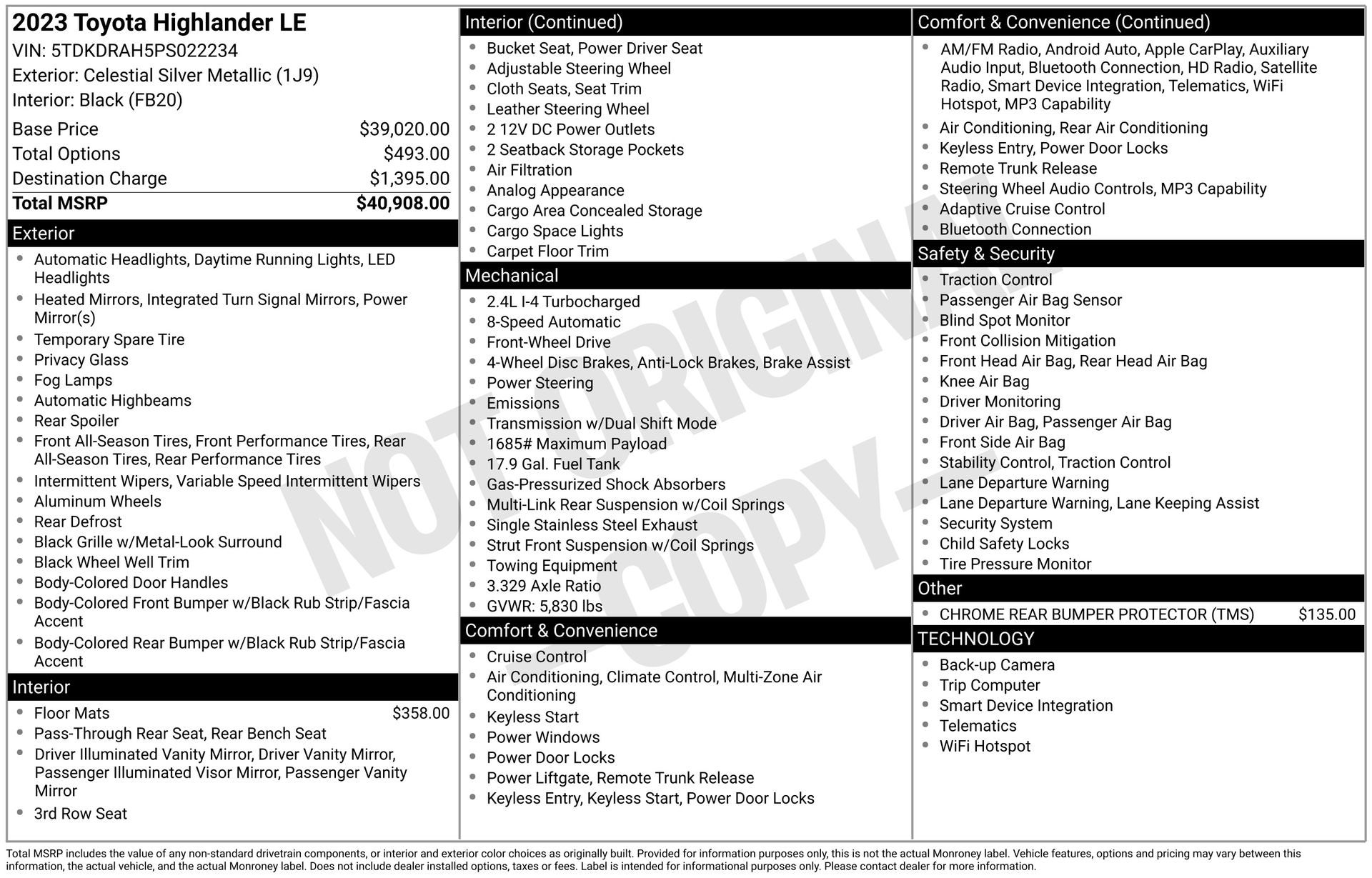 2023 Toyota Highlander LE