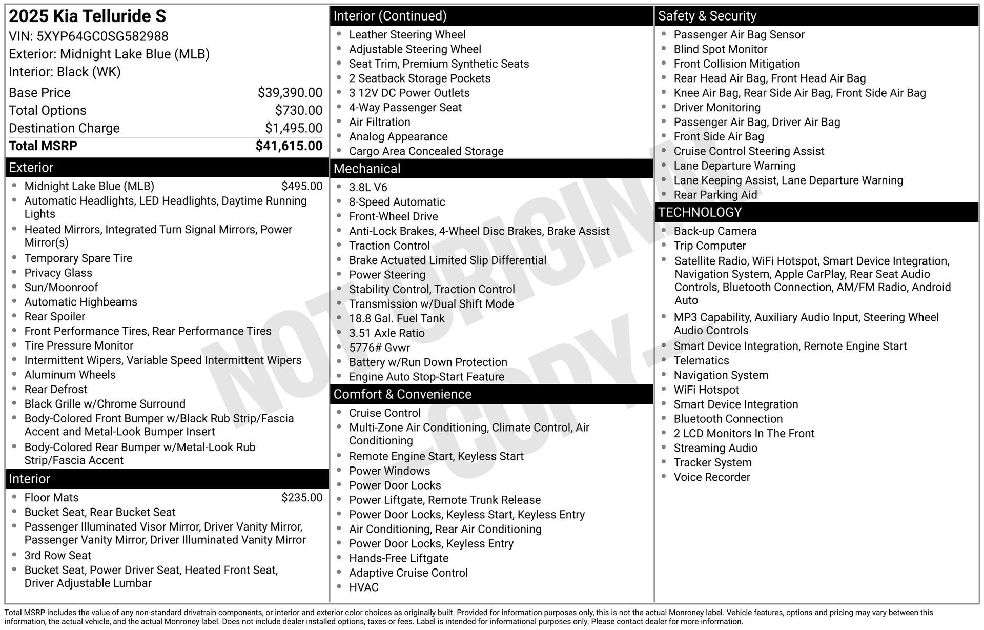 2025 Kia Telluride S