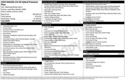 2025 Mazda Mazda CX-50 Hybrid Premium Plus