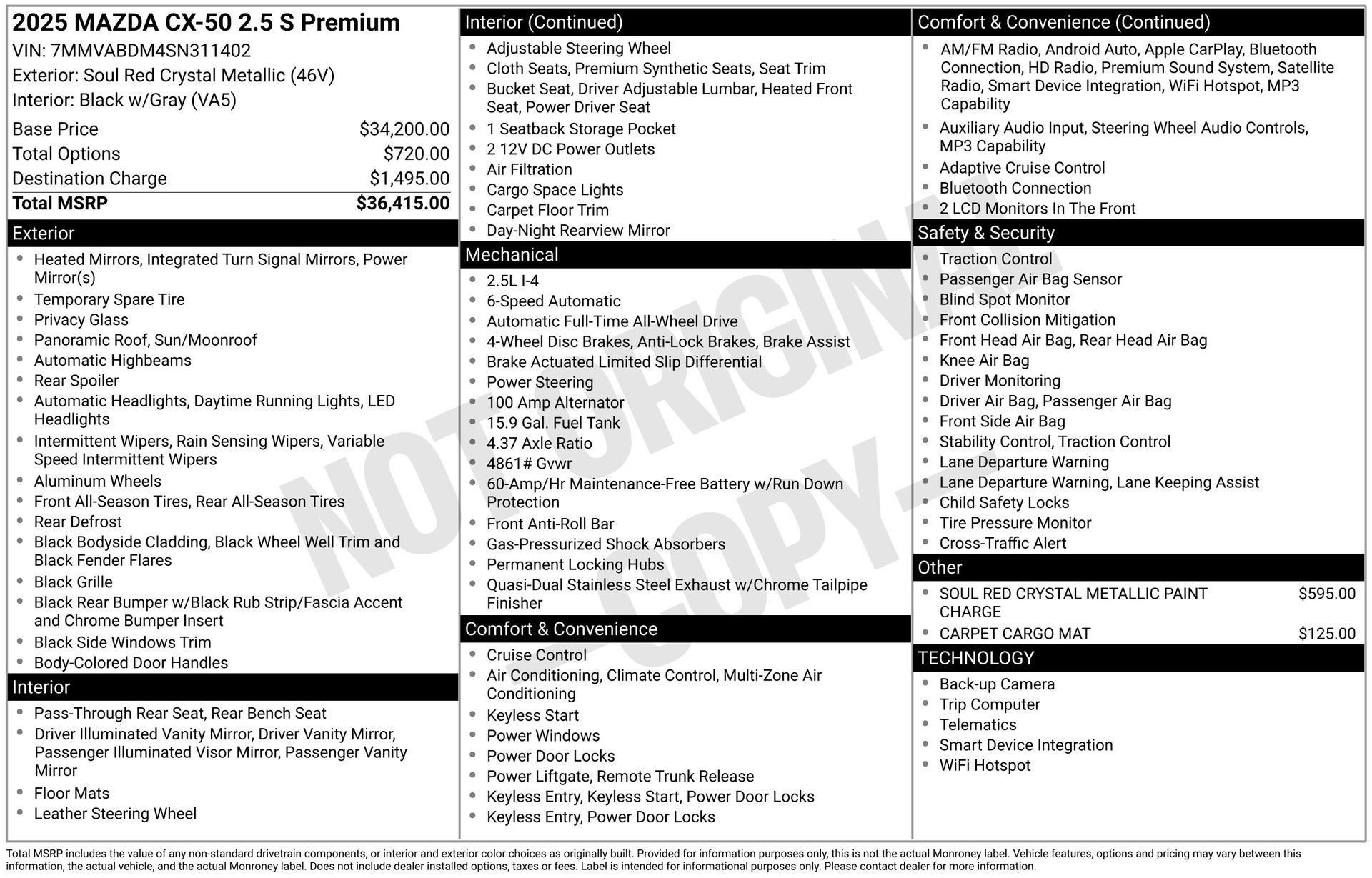 2025 Mazda Mazda CX-50 2.5 S Premium Package