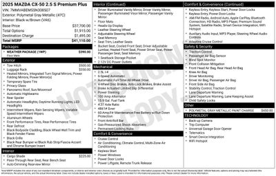 2025 Mazda Mazda CX-50 2.5 S Premium Plus Package