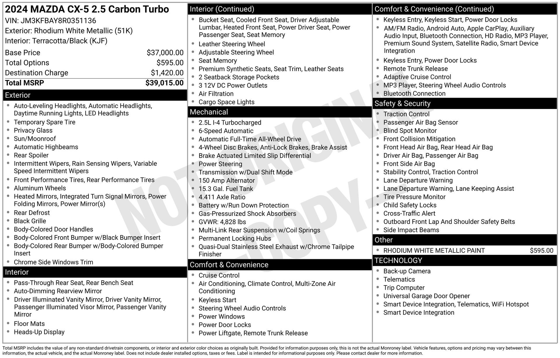 2024 Mazda Mazda CX-5 2.5 Carbon Turbo