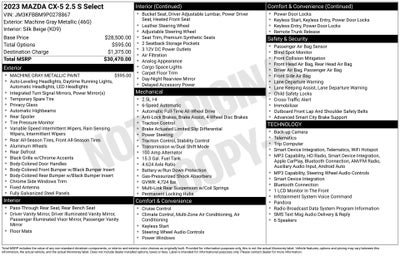 2023 Mazda Mazda CX-5 2.5 S Select Package