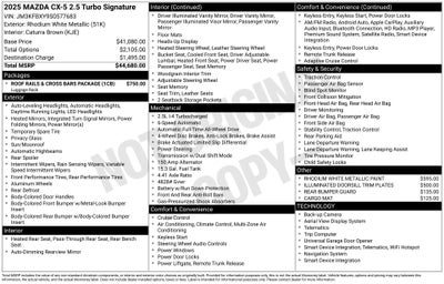 2025 Mazda Mazda CX-5 2.5 Turbo Signature