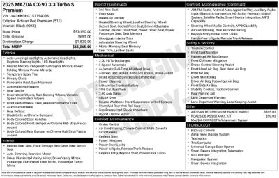 2025 Mazda Mazda CX-90 3.3 Turbo S Premium