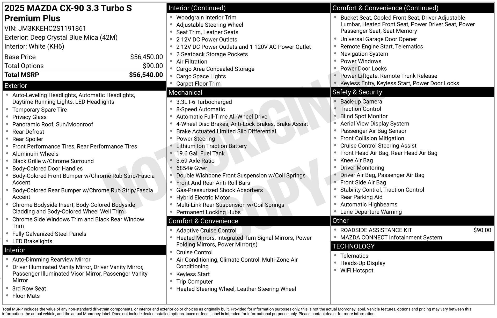 2025 Mazda Mazda CX-90 3.3 Turbo S Premium Plus