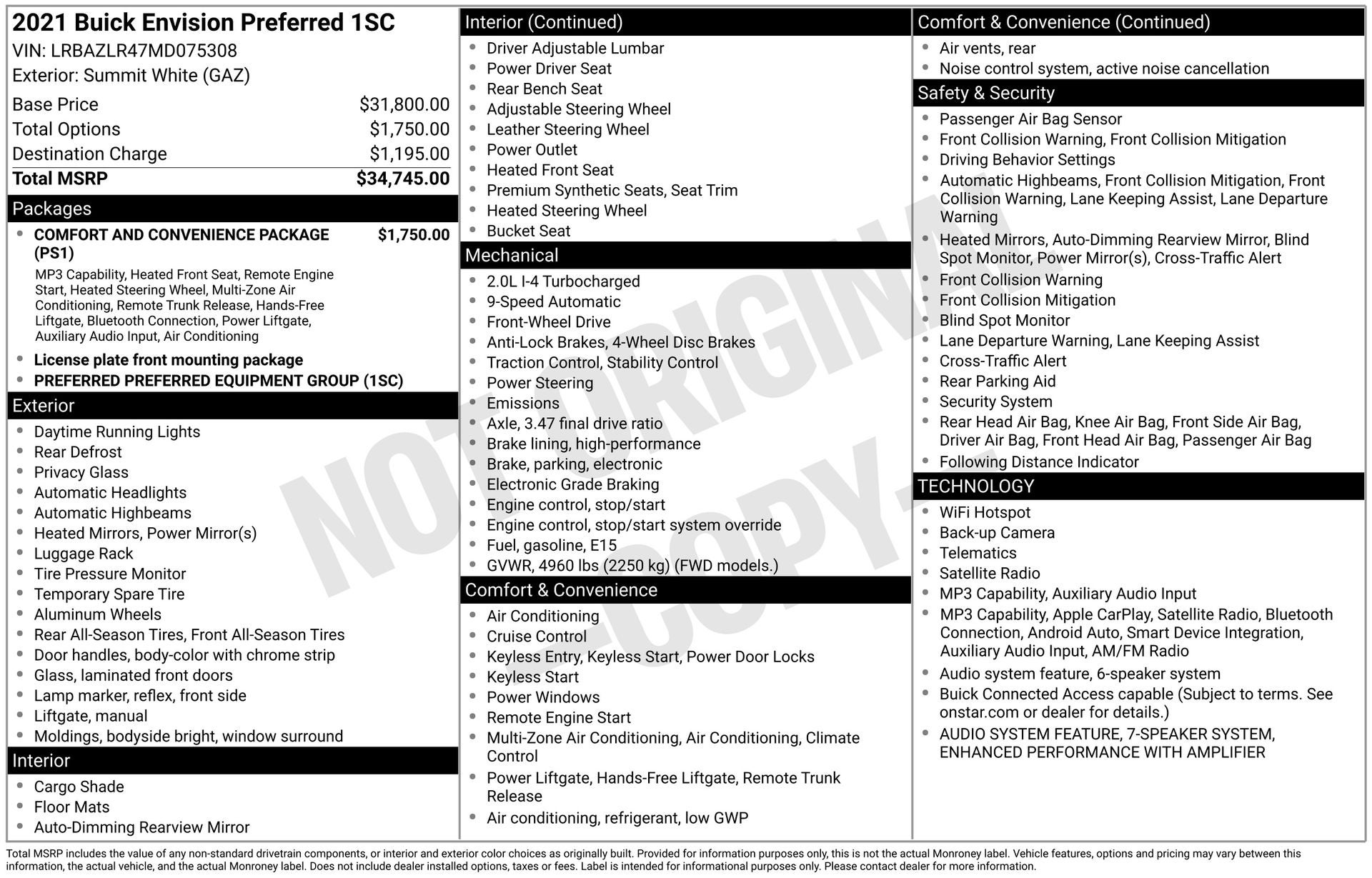 2021 Buick Envision Preferred
