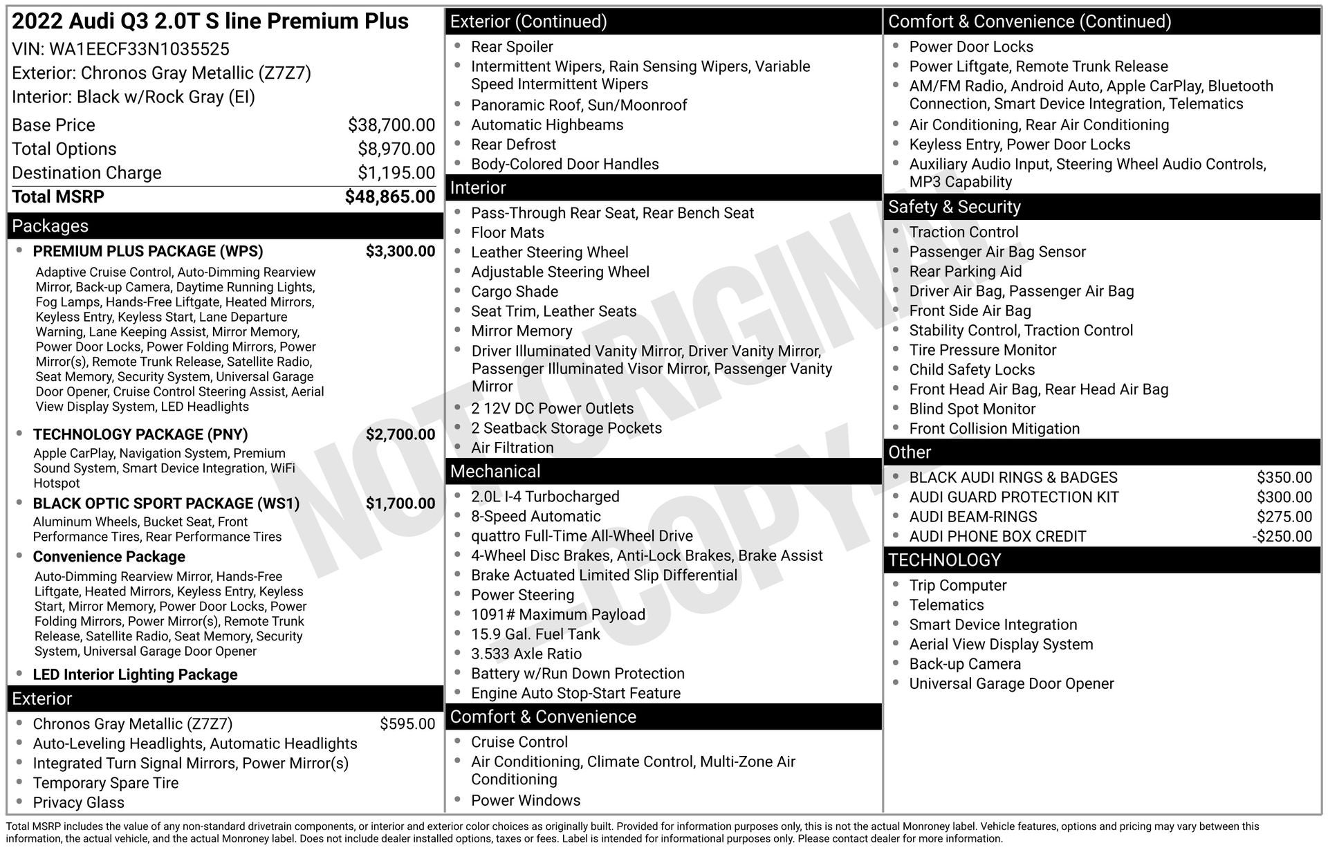 2022 Audi Q3 Premium Plus S Line quattro