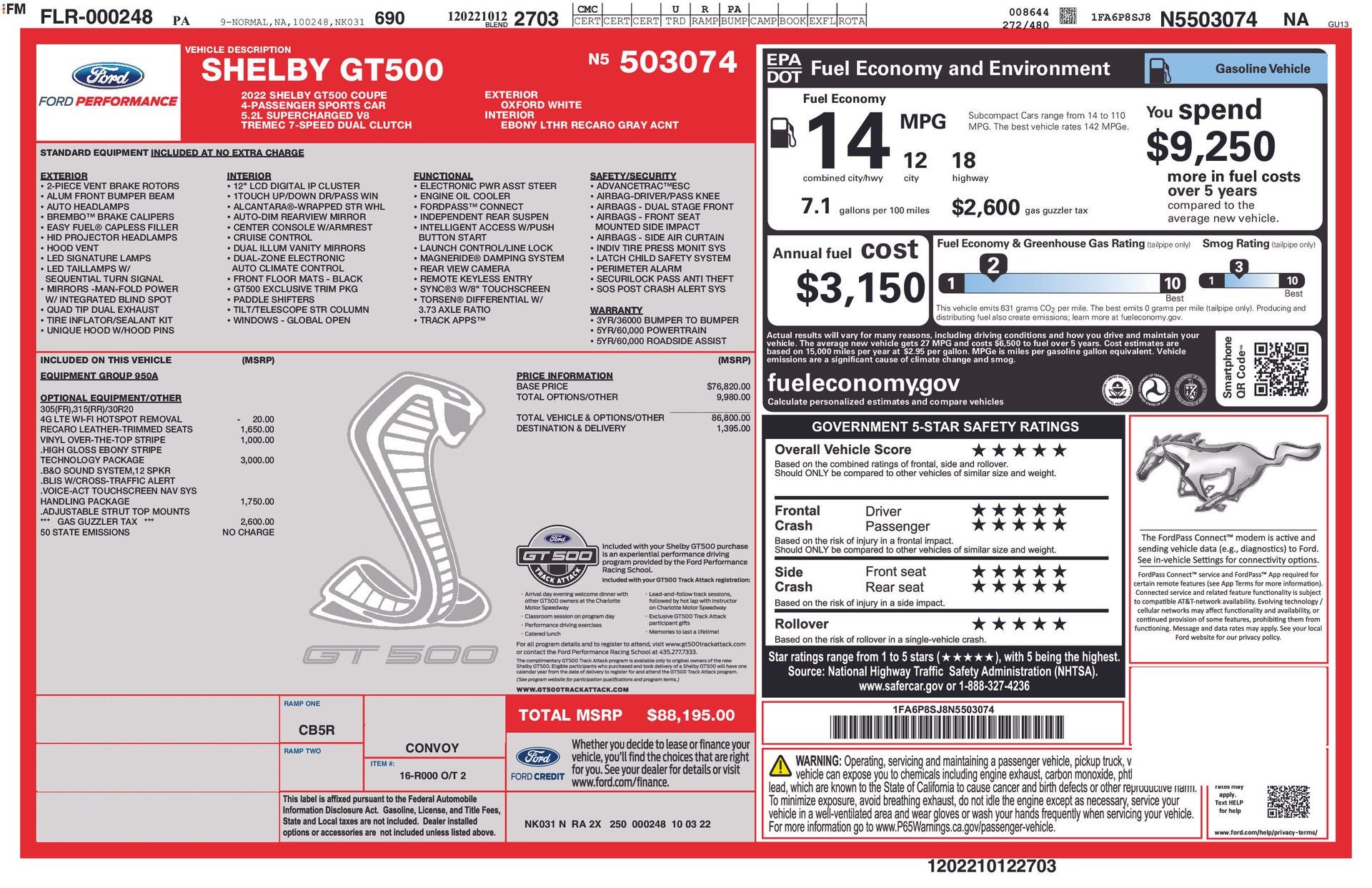 2022 Ford Mustang Shelby GT500