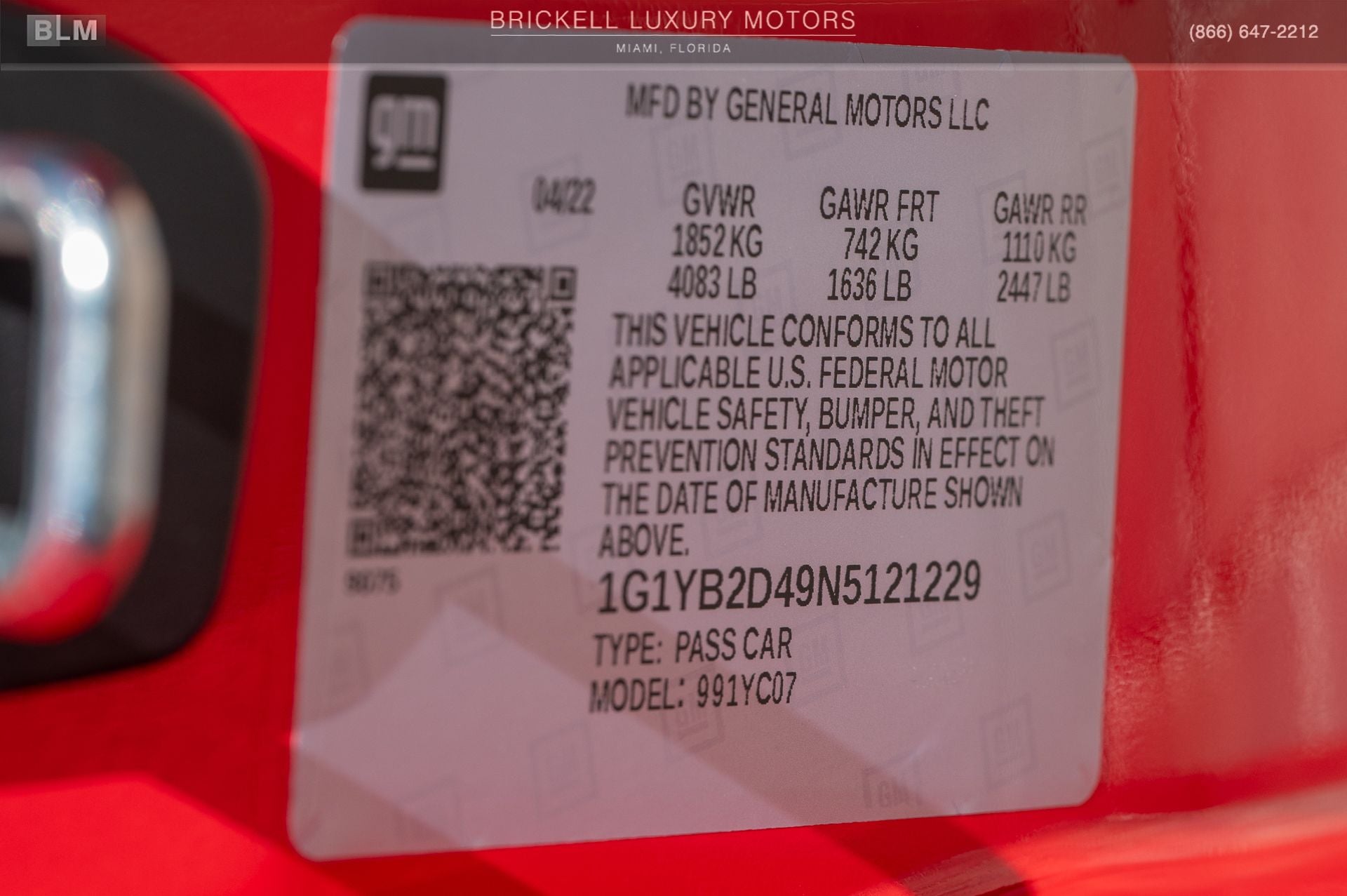 2022 Chevrolet Corvette Stingray 2LT