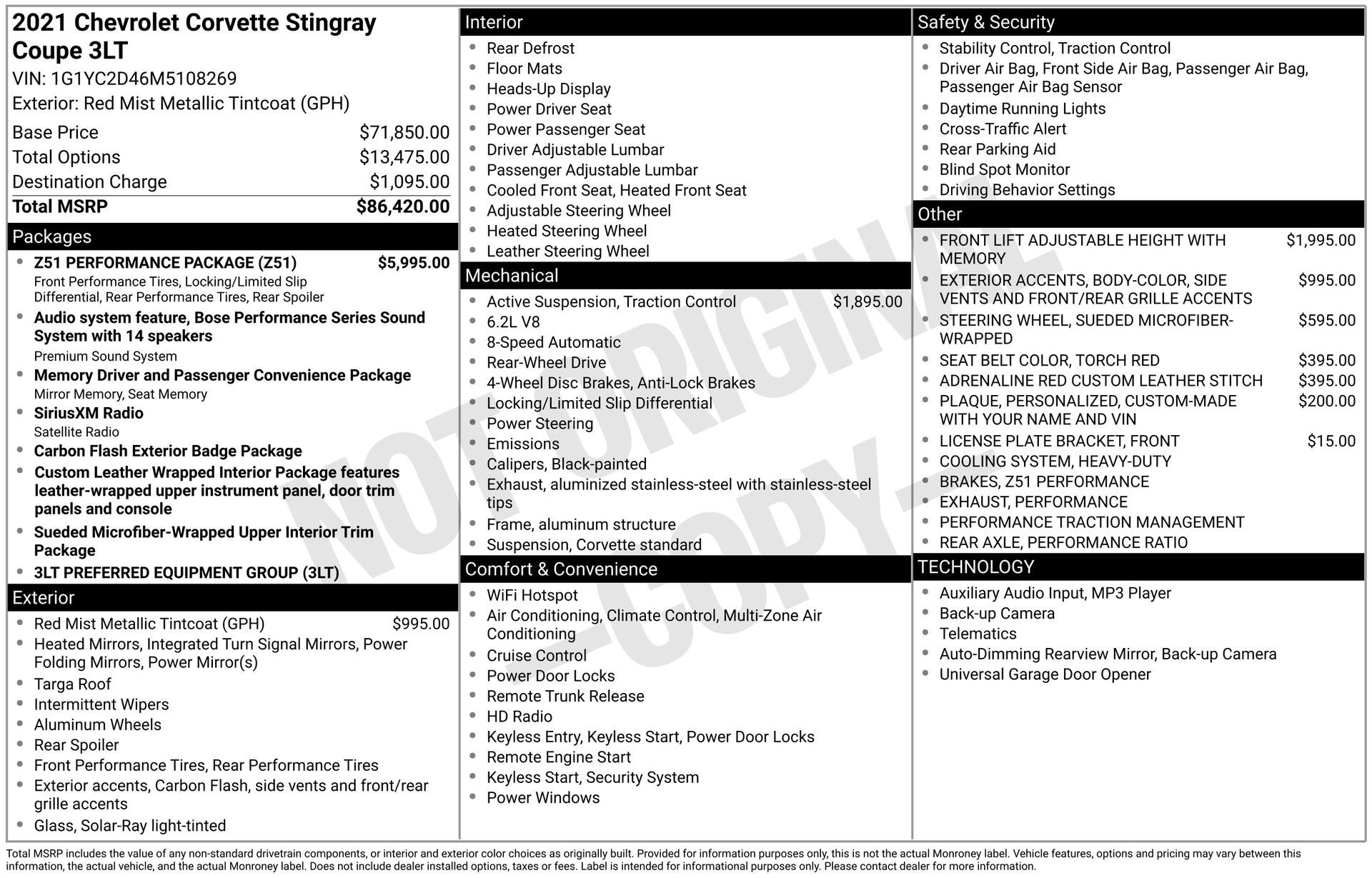 2021 Chevrolet Corvette Stingray 3LT