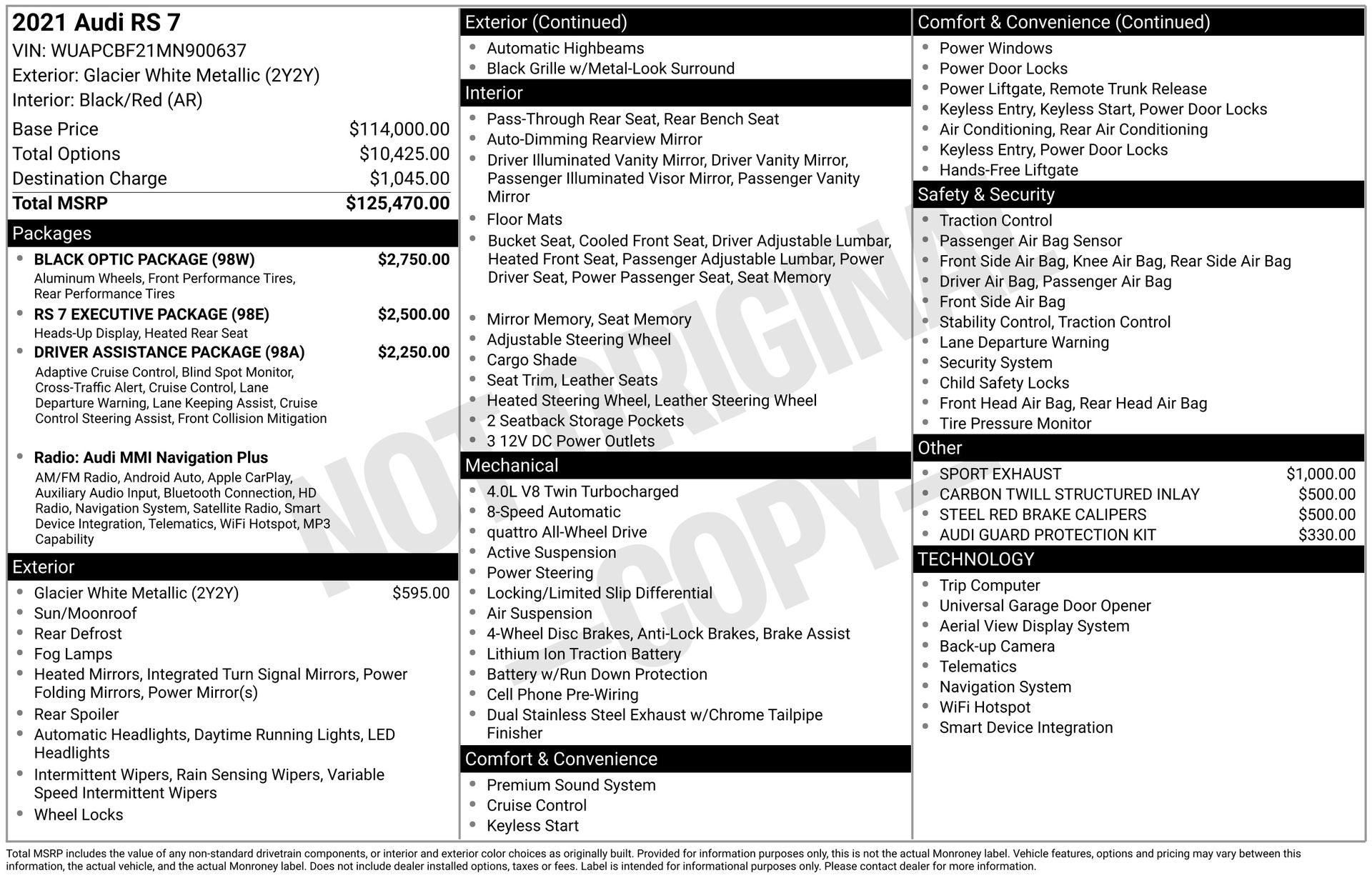 2021 Audi RS 7 4.0T quattro