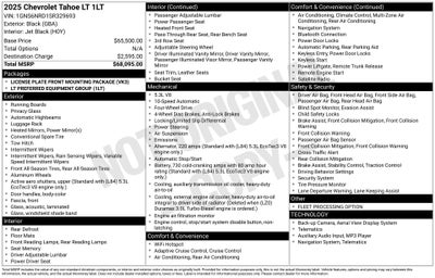 2025 Chevrolet Tahoe LT