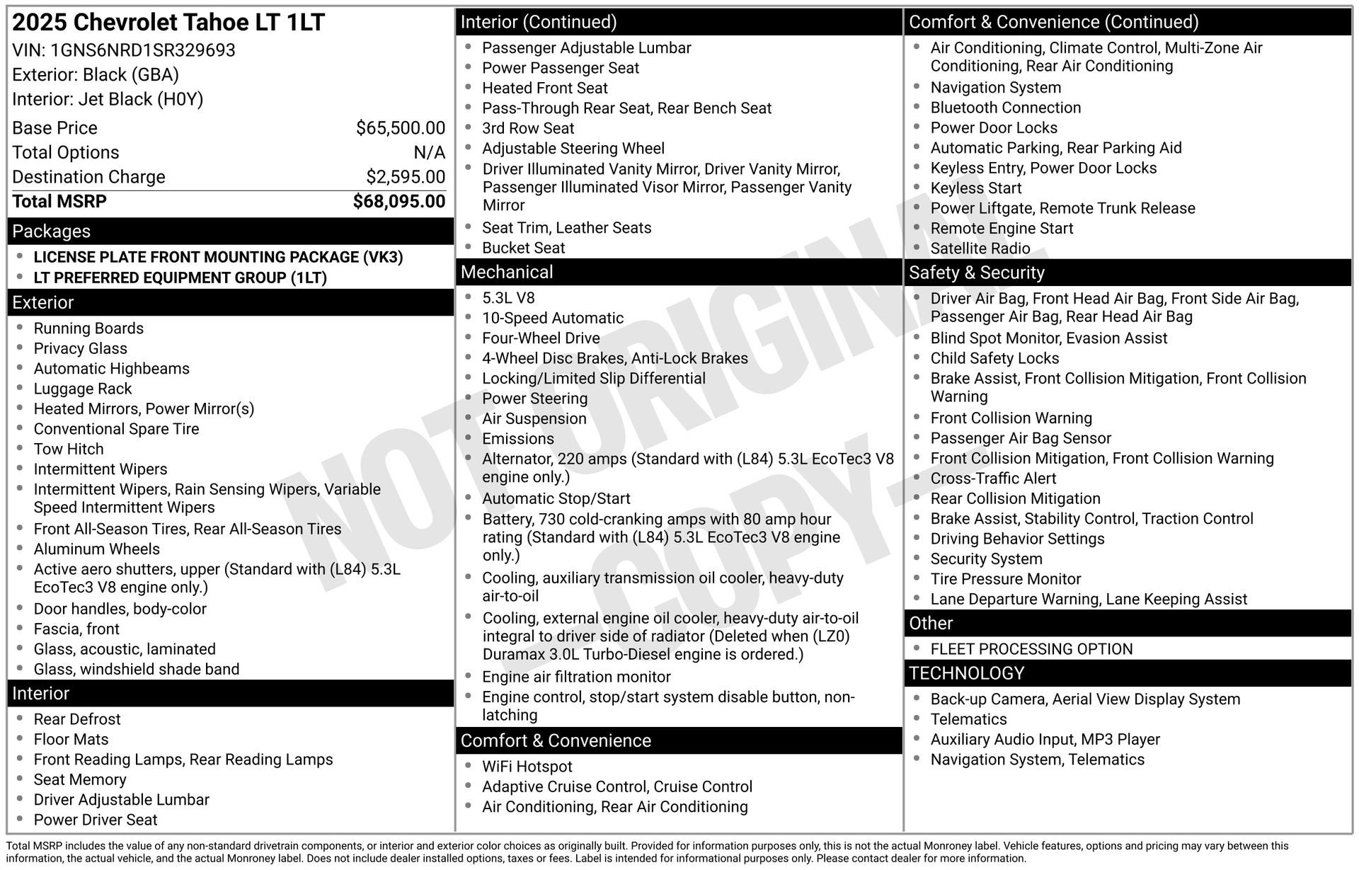 2025 Chevrolet Tahoe LT