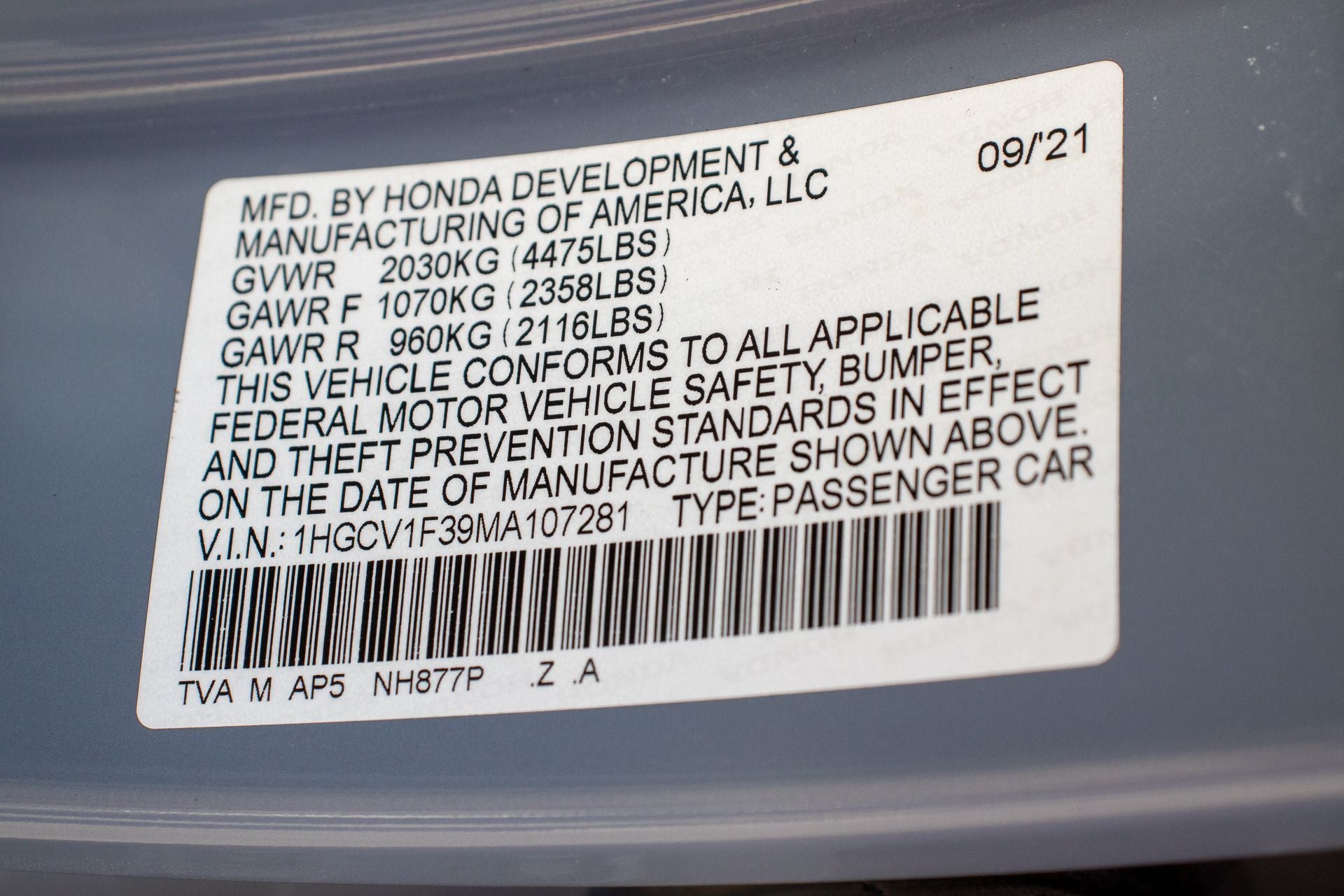 2021 Honda Accord Sport