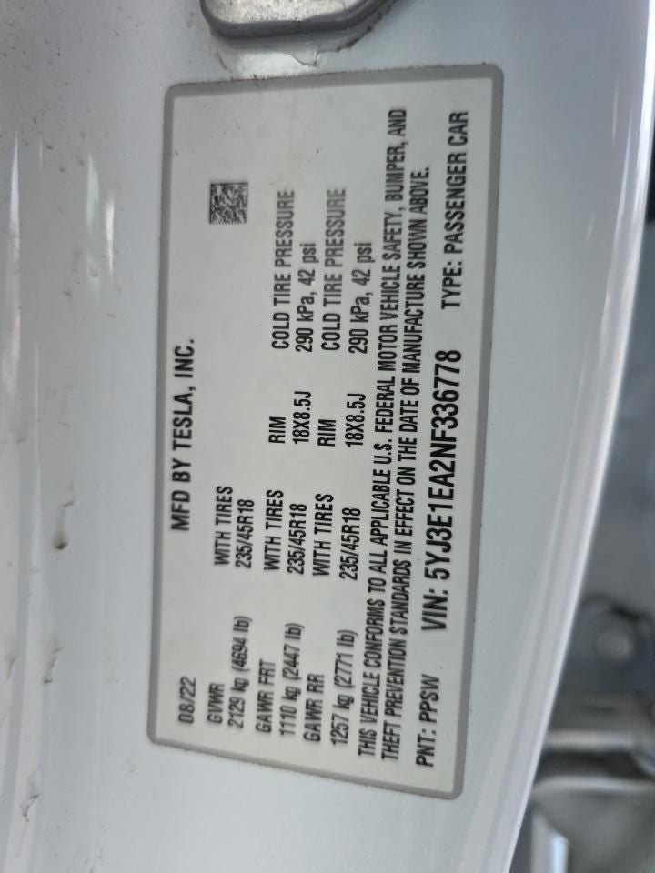 2022 Tesla Model 3 Base