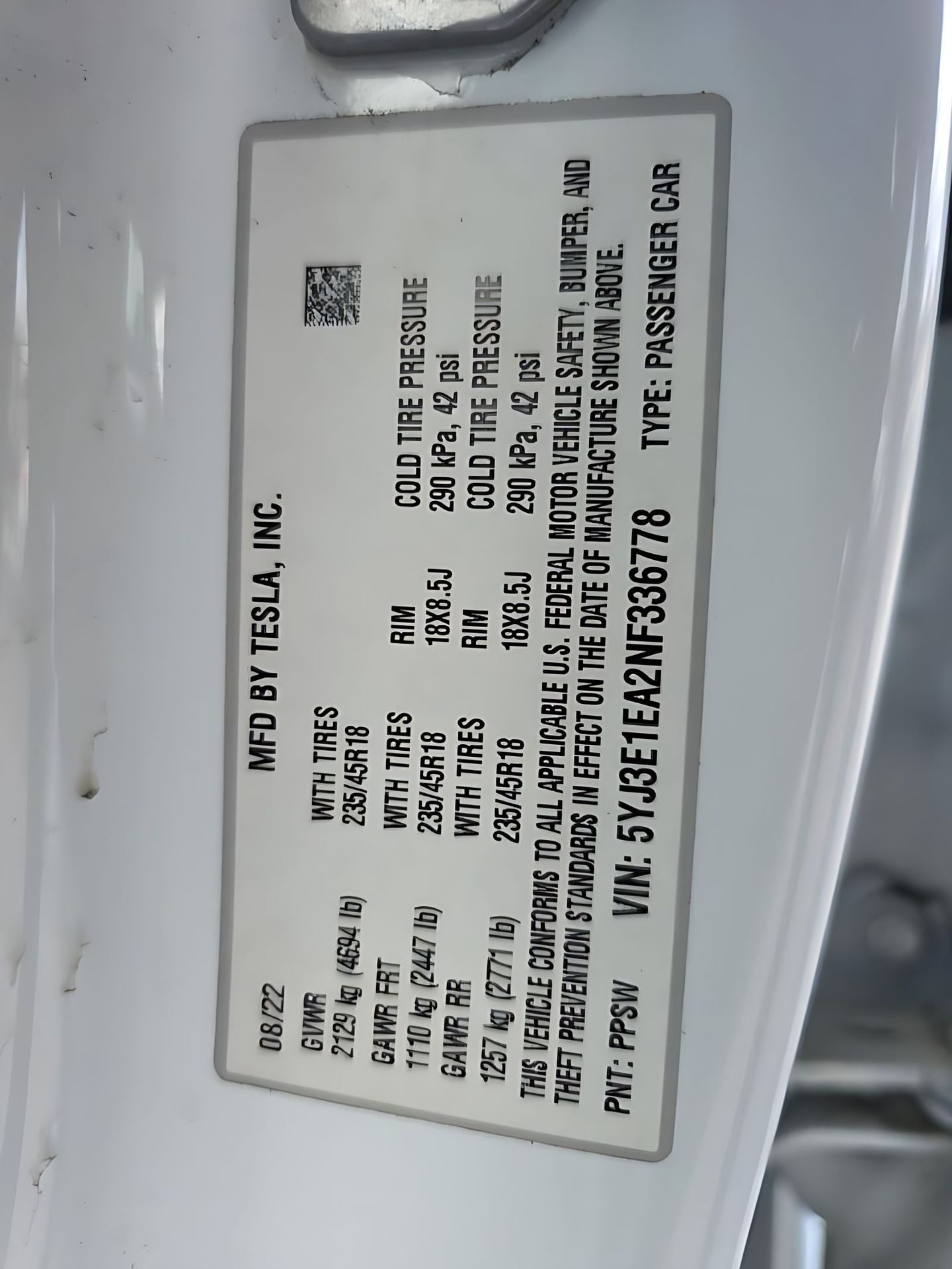 2022 Tesla Model 3 Base