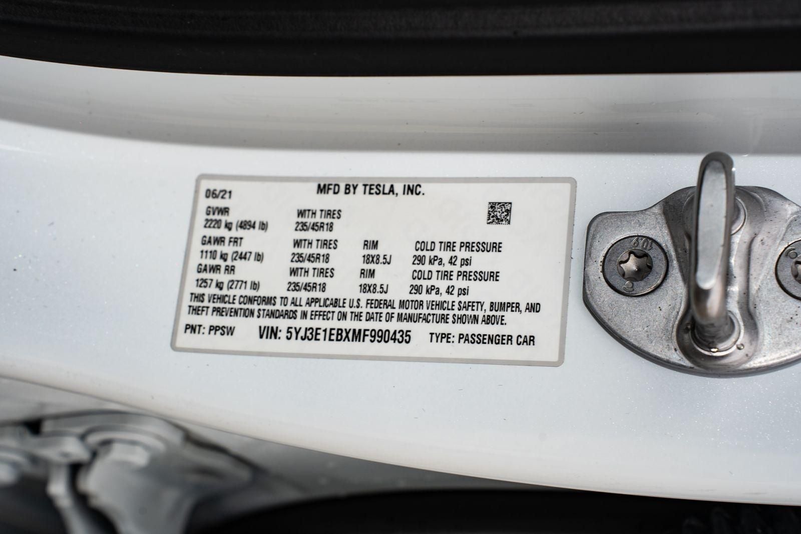 2021 Tesla Model 3 Long Range