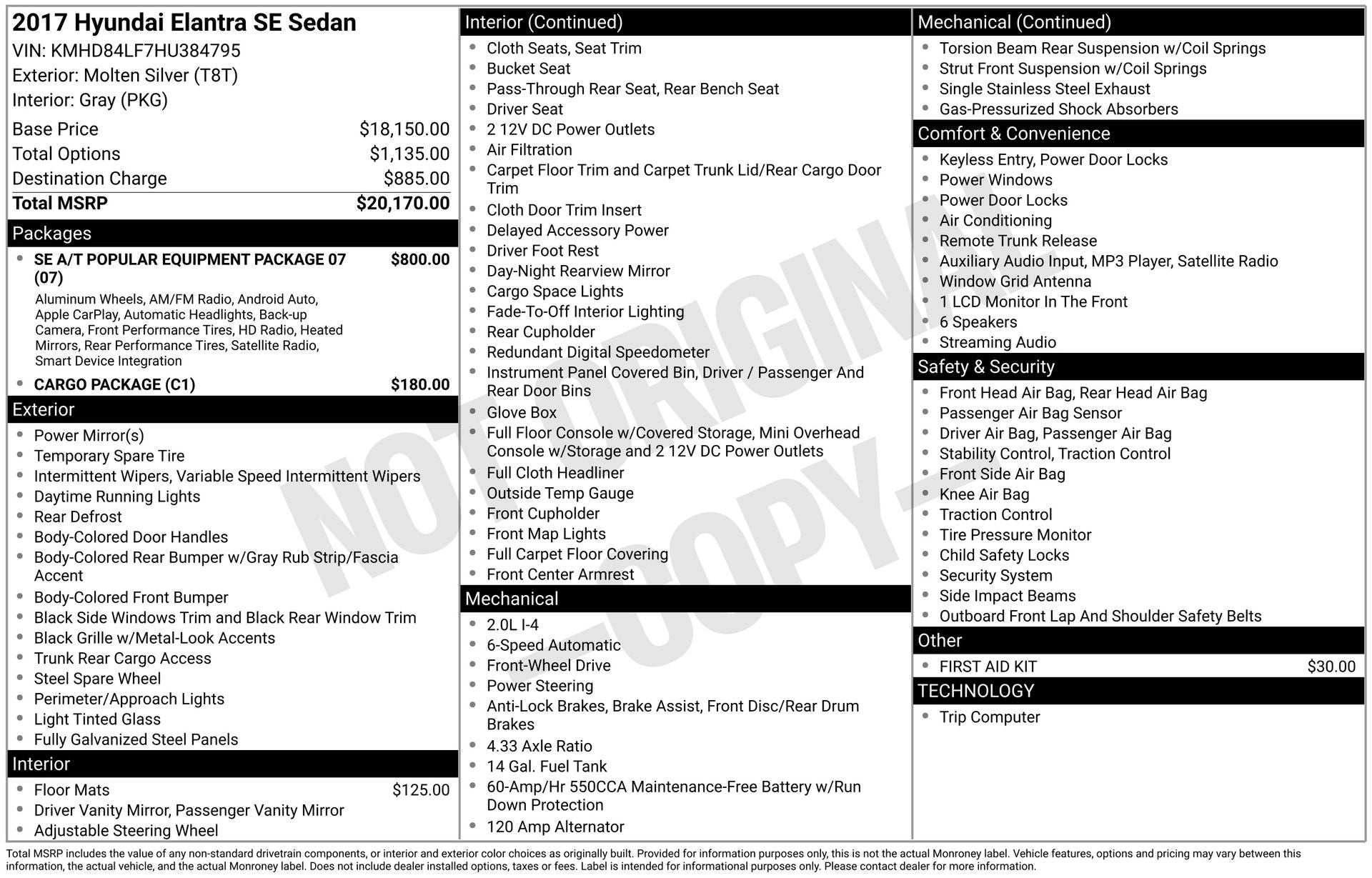 2017 Hyundai Elantra SE
