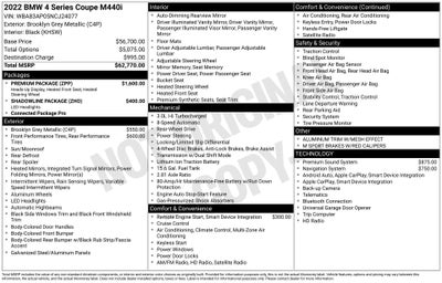 2022 BMW 4 Series M440i