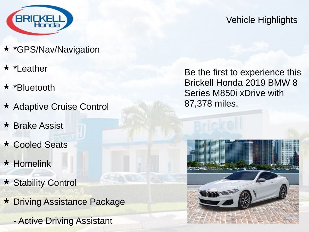 2019 BMW 8 Series M850i xDrive