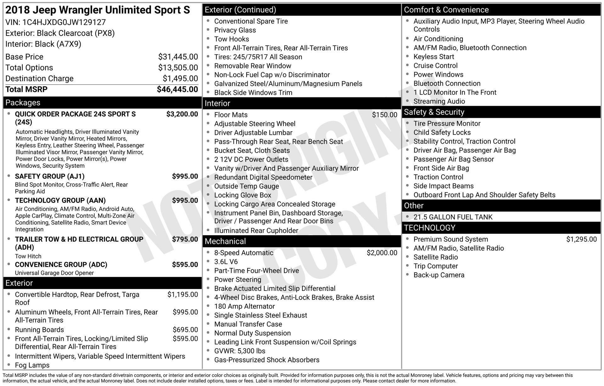 2018 Jeep Wrangler Unlimited Sport S