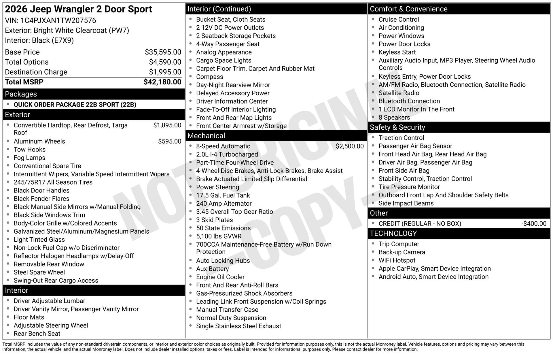 2026 Jeep Wrangler Sport