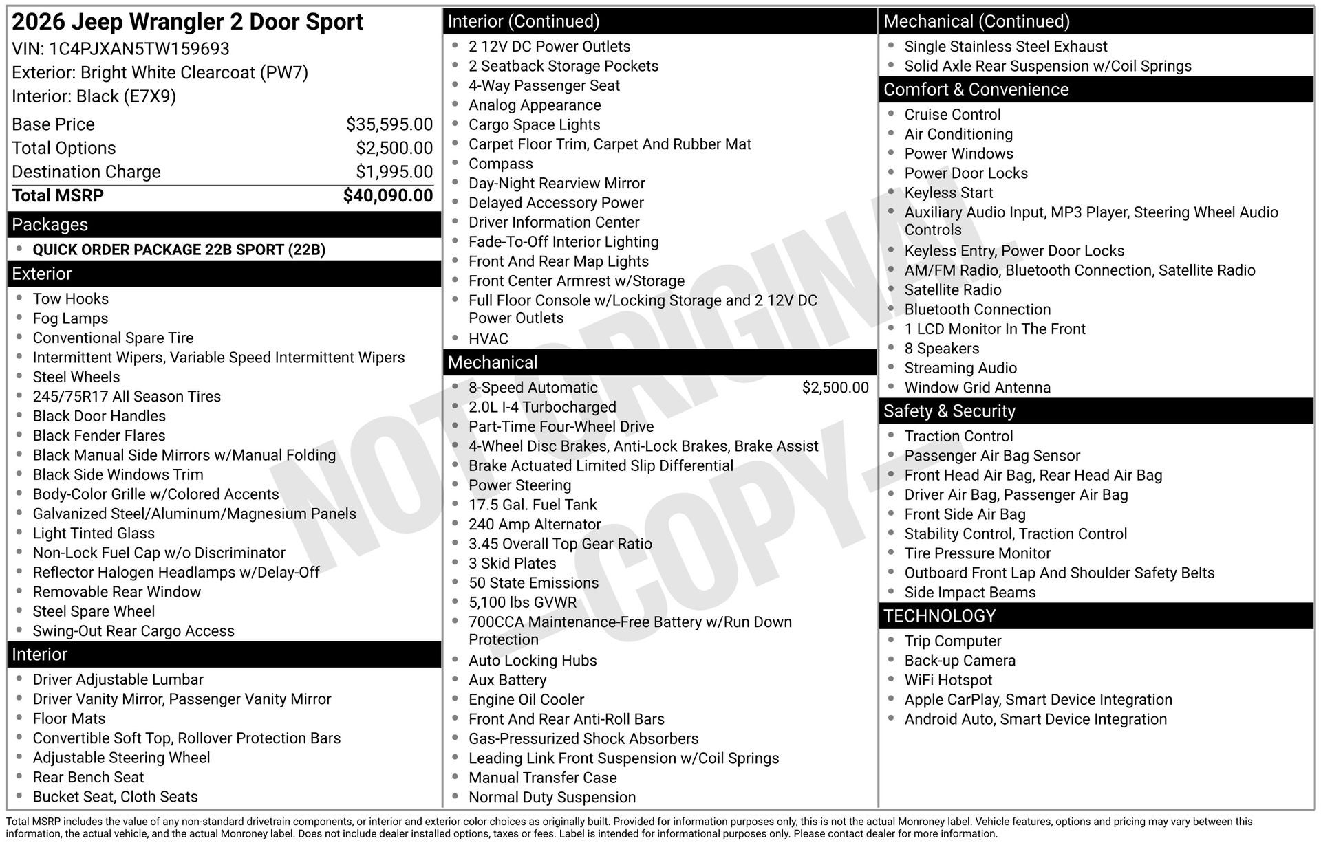 2026 Jeep Wrangler Sport