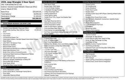 2026 Jeep Wrangler Sport