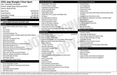 2026 Jeep Wrangler Sport