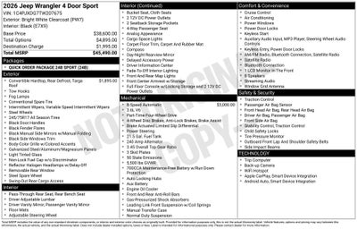 2026 Jeep Wrangler Sport