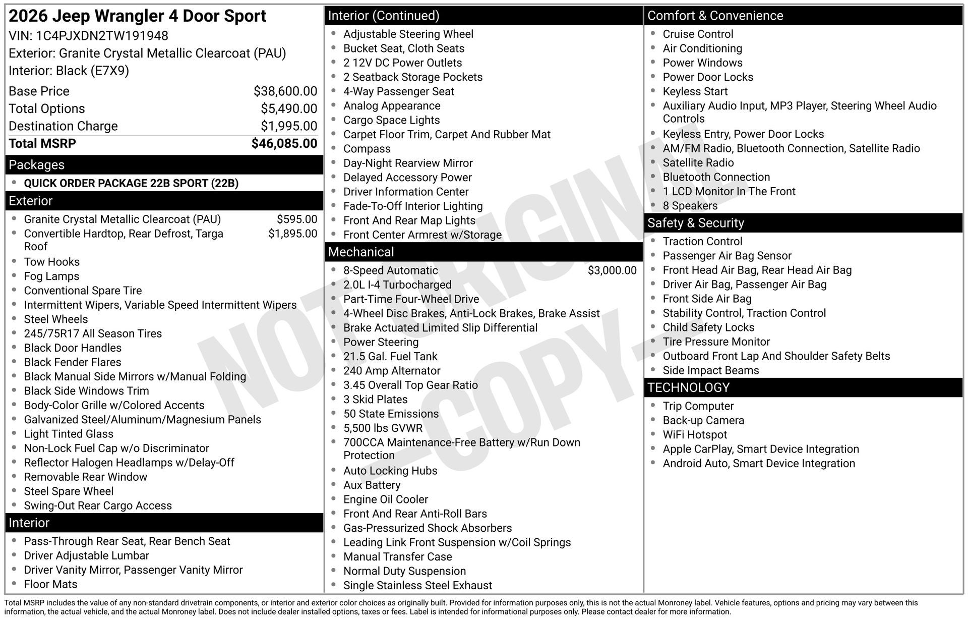 2026 Jeep Wrangler Sport