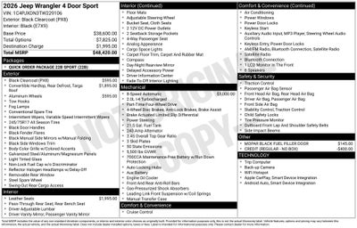 2026 Jeep Wrangler Sport