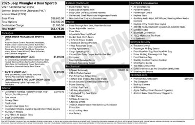 2026 Jeep Wrangler Sport S