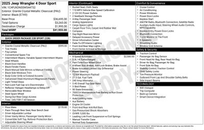 2025 Jeep Wrangler Sport