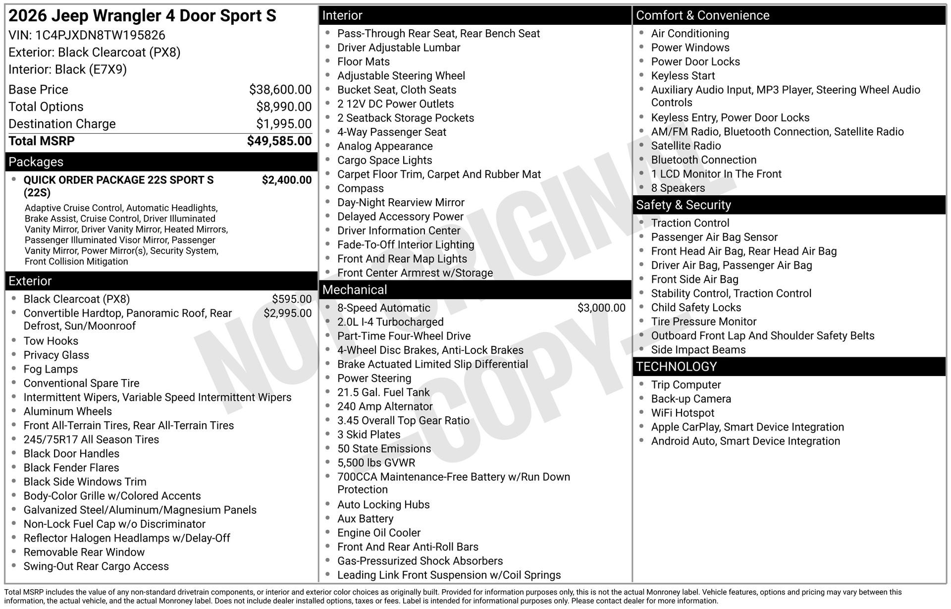 2026 Jeep Wrangler Sport S