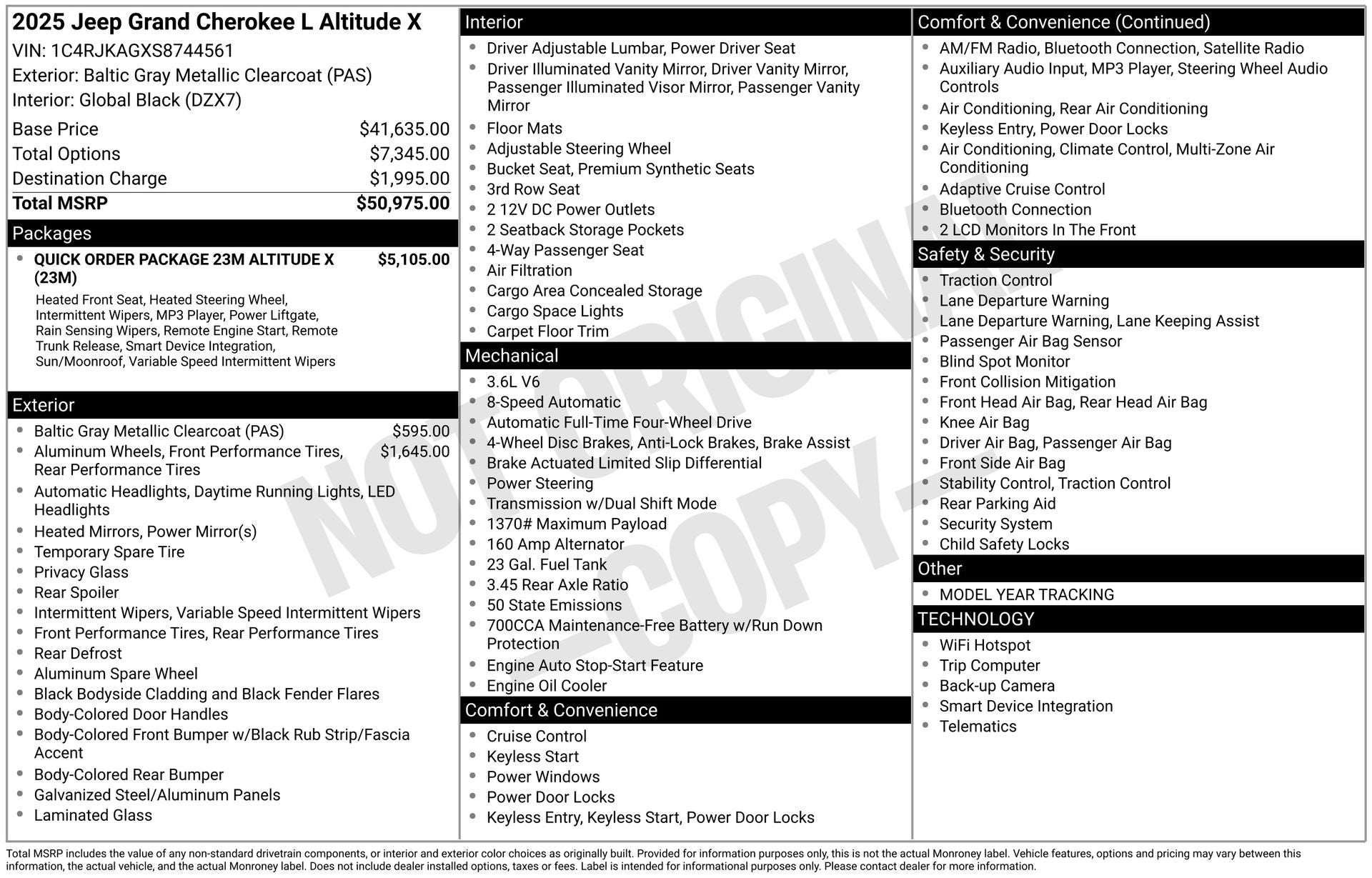 2025 Jeep Grand Cherokee L Altitude X