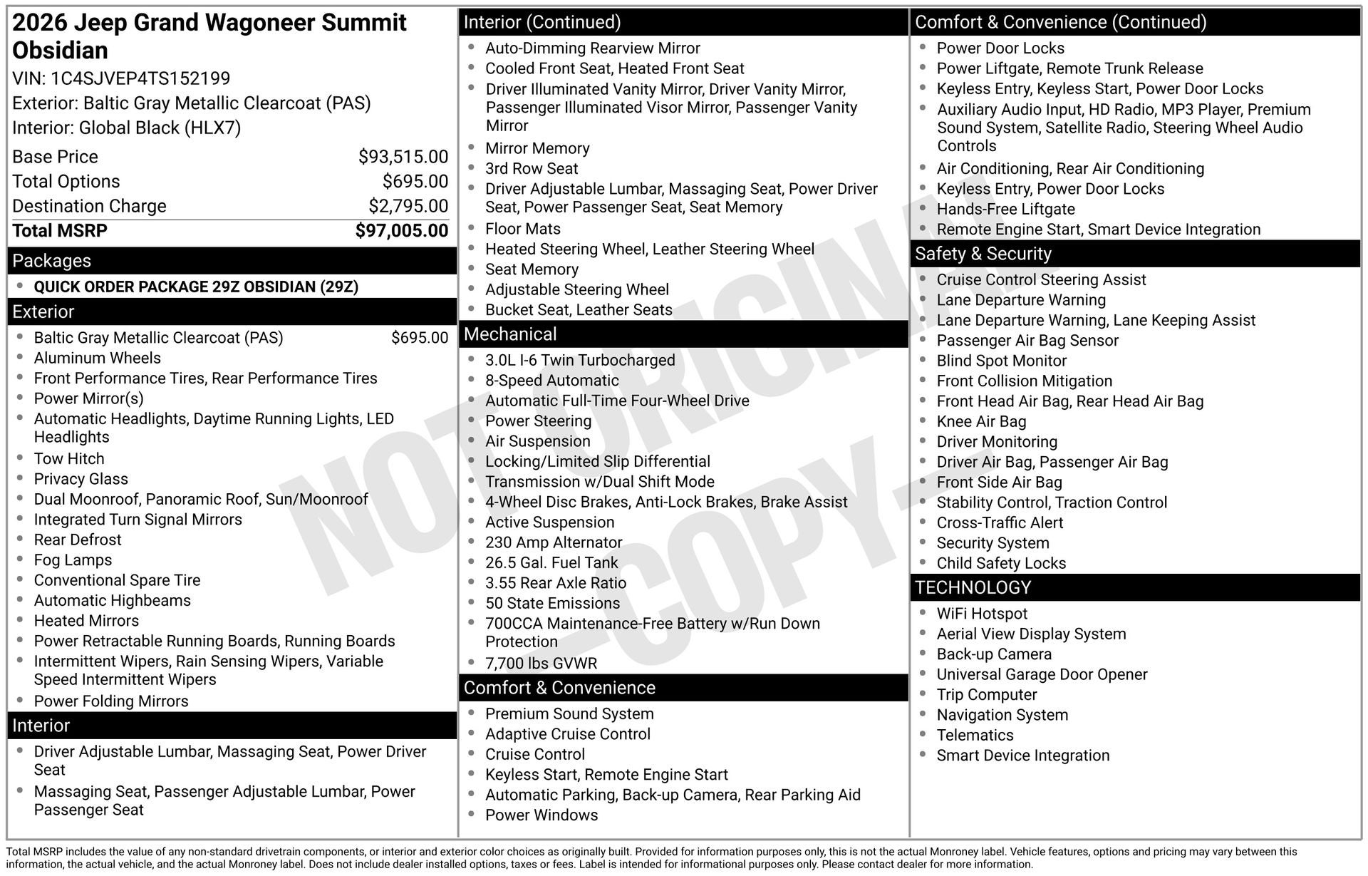 2026 Jeep Grand Wagoneer Summit Obsidian