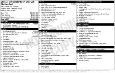 2026 Jeep Gladiator Sport