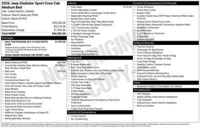 2026 Jeep Gladiator Sport