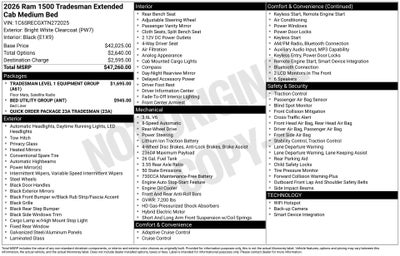 2026 RAM 1500 Tradesman