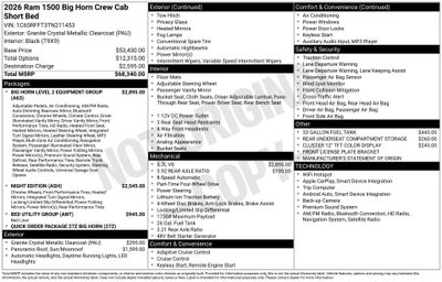2026 RAM 1500 Big Horn/Lone Star DC-650 FOX FACTORY