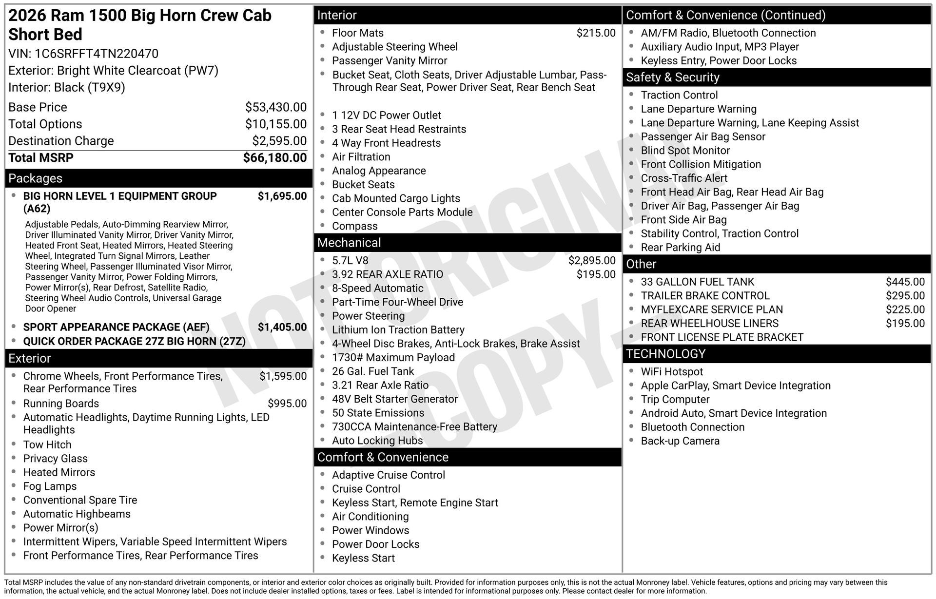 2026 RAM 1500 Big Horn/Lone Star